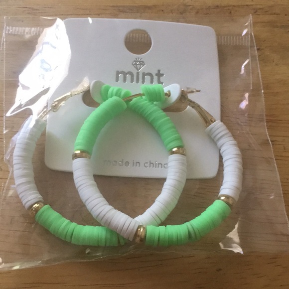 Mint Earrings lot of 2 pair of earrings for pierced ears mint green and pink NWT - Picture 2 of 6